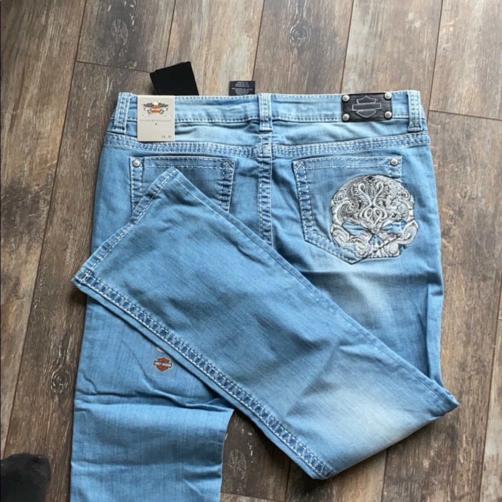 Harley-Davidson Mid-Rise Curvy Boot Cut Jeans